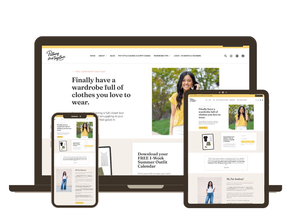 Putting Me Together (PMT): Style Coaching & Course Platform project mockup