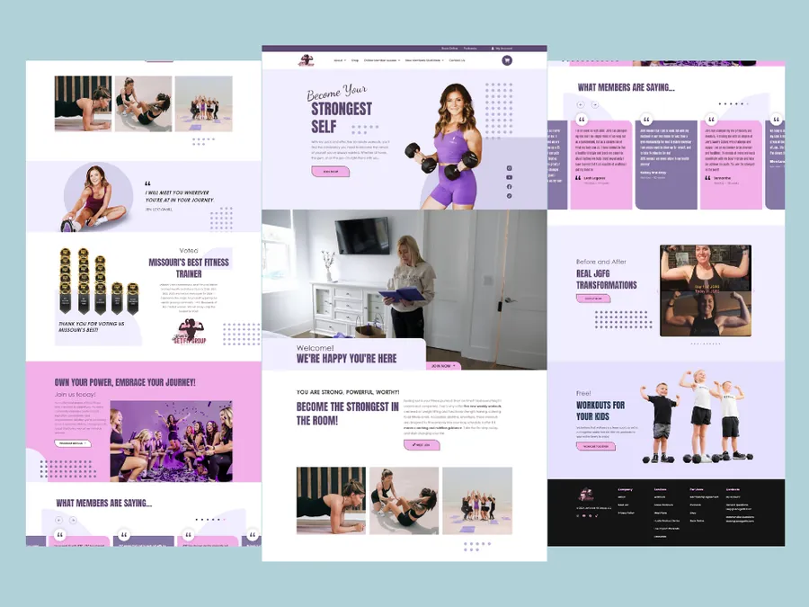 Jen's Get Fit Group (JGFG): Fitness & WooCommerce Membership project mockup