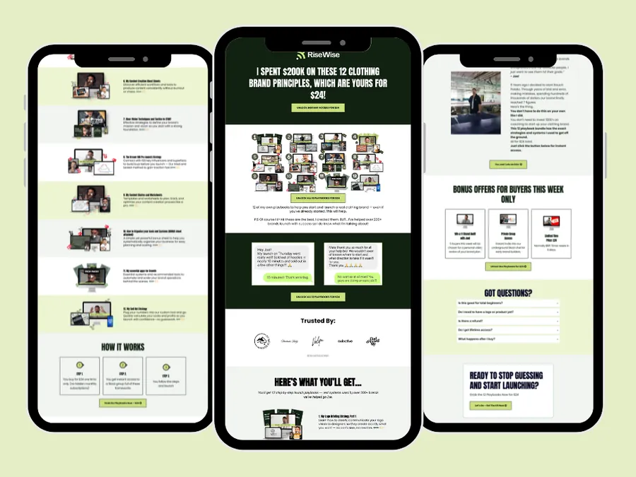 RiseWise: 12 Clothing Brand Playbooks project mockup