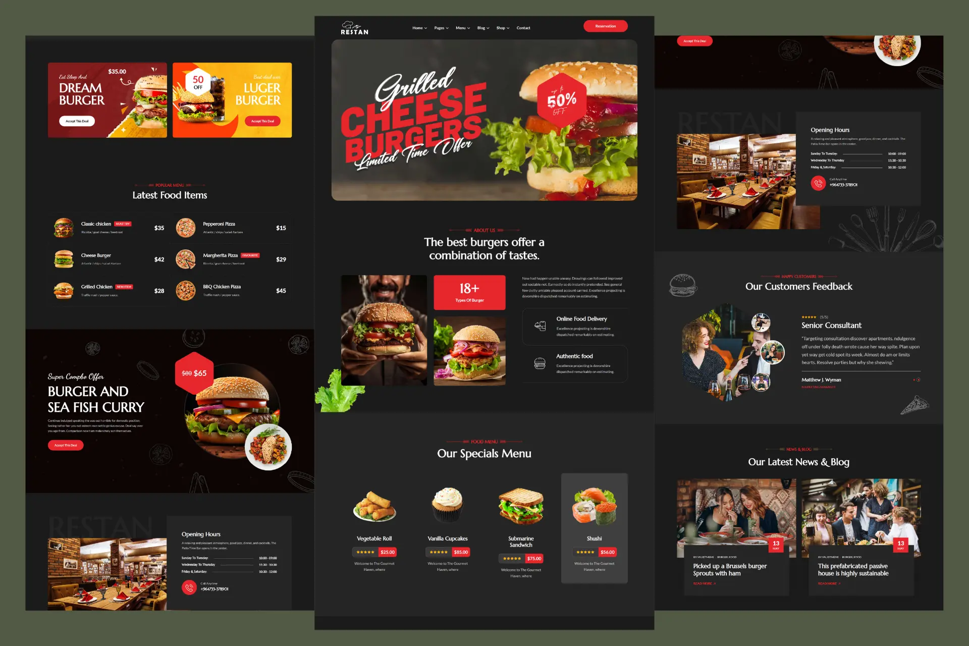 Restan: Gourmet Dining & Artisan Burger Bar project mockup